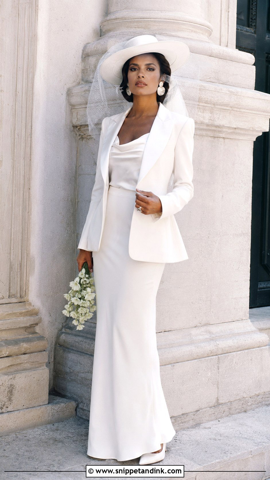 Bianca Jagger Wedding Suit - Snippet and Ink - 20 Celebrities Wedding Dresses