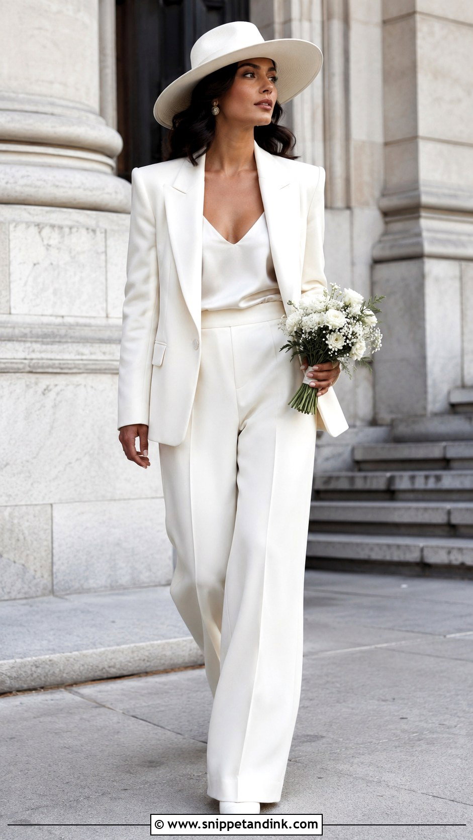 Bianca Jagger White Wedding Suit - Snippet and Ink - 20 Celebrity Wedding Dress Ideas