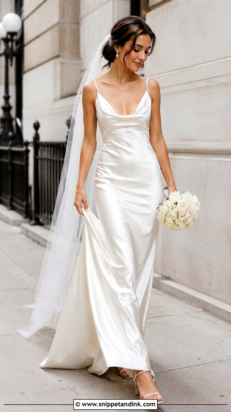 Bias Cut Satin Wedding Dress - Snippet and Ink - 25 20s Wedding Dress Ideas