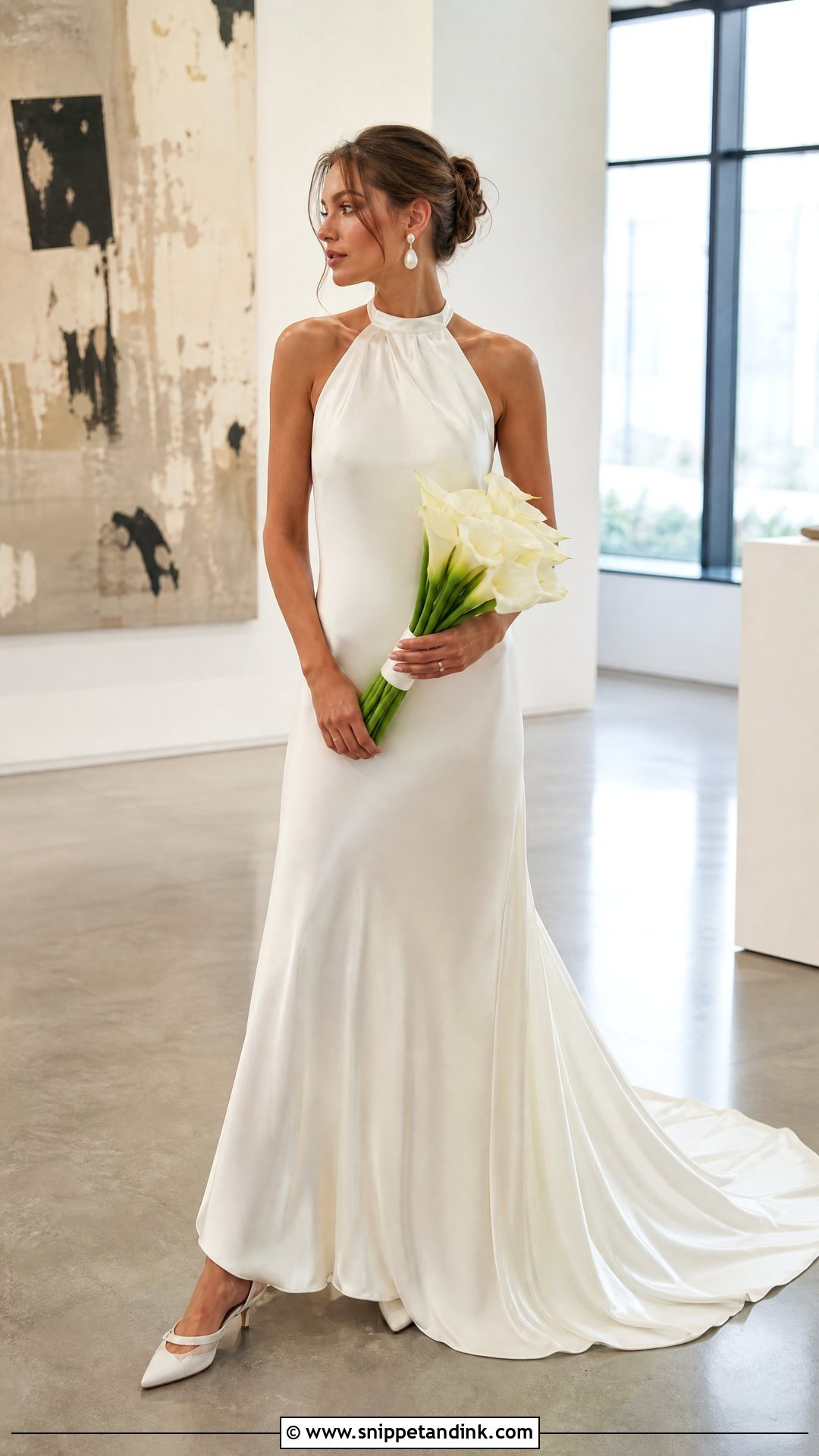Bias Cut Silk Halter Wedding Dress - Snippet and Ink - 20 Silk Halter Wedding Dress Ideas