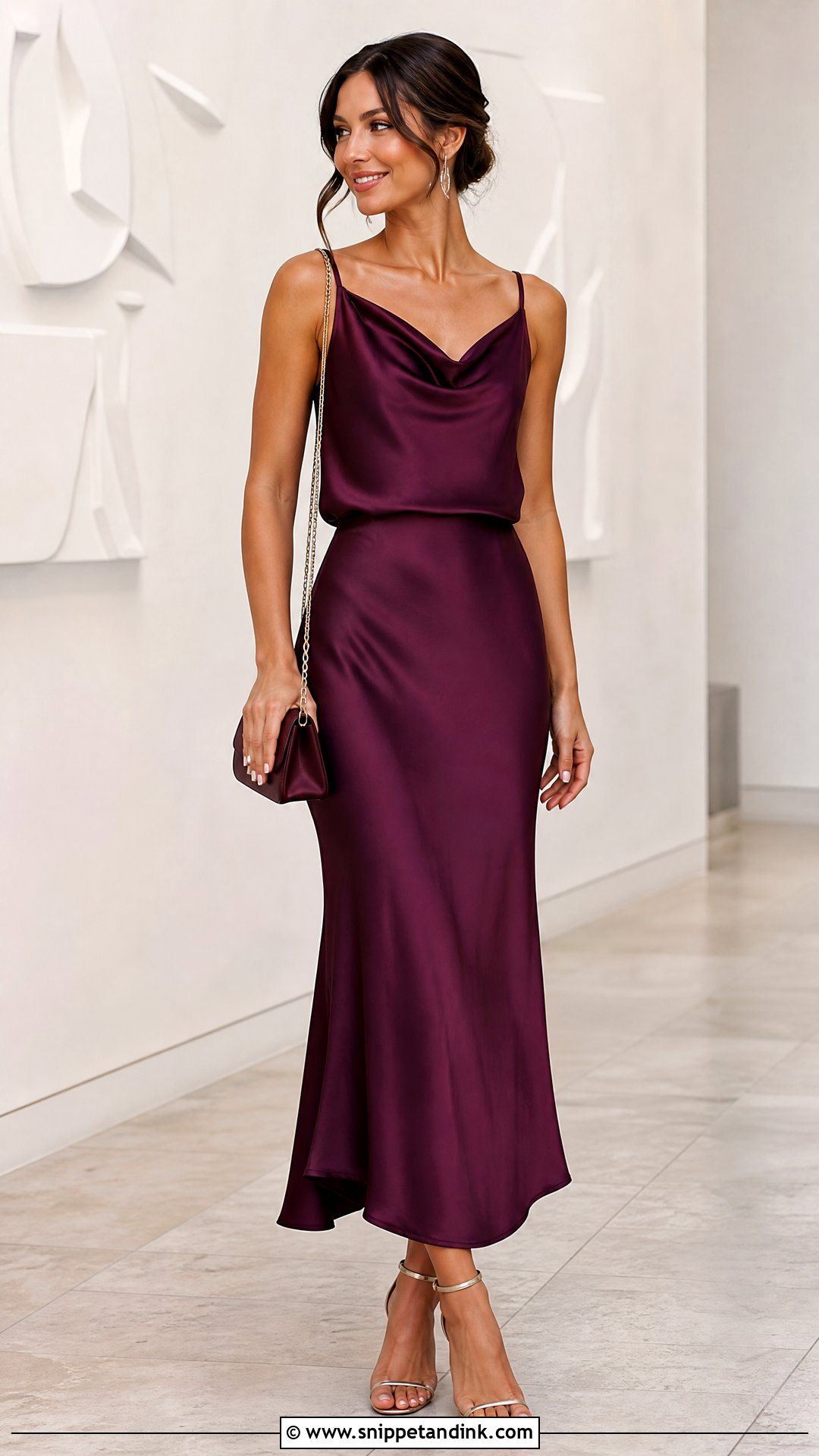 Bias Cut Skirt and Cowl Neck Top Wedding Outfit - Snippet and Ink - 20 Skirt and Top Outfits for Wedding