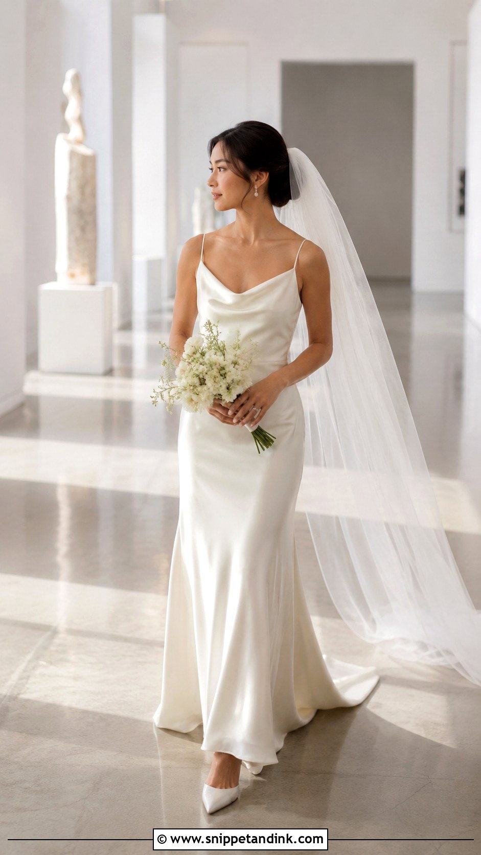 Bias Cut Slip Wedding Dress - Snippet and Ink - 20 Best Wedding Dresses for Short Brides