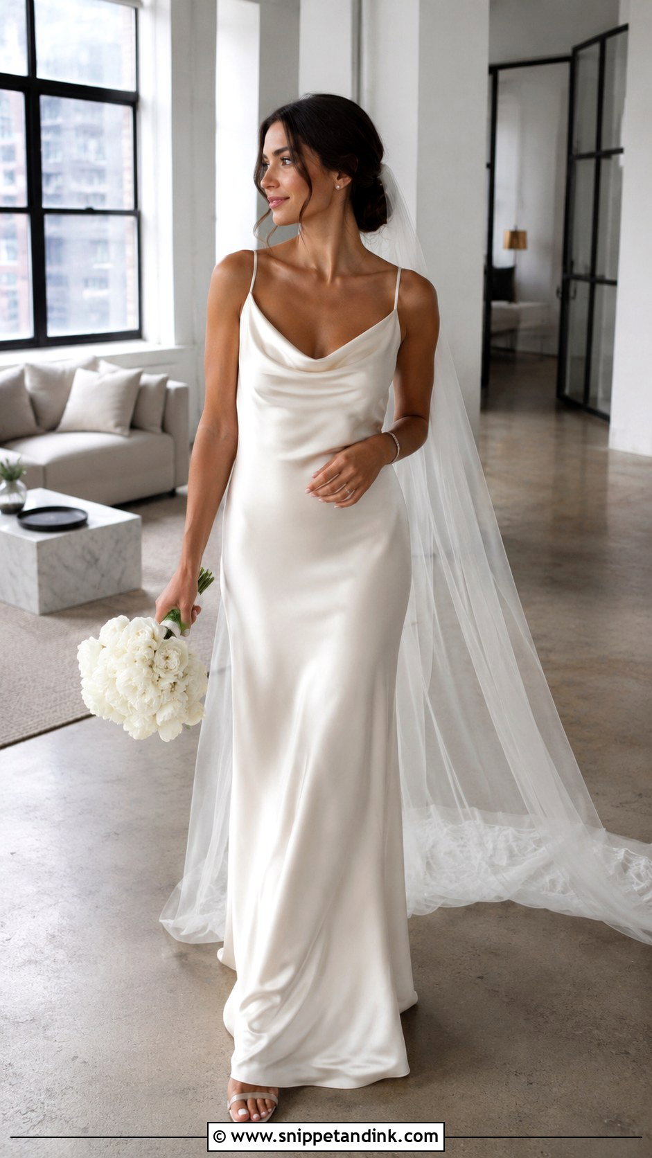 Bias Cut Slip Wedding Dress - Snippet and Ink - 20 Modern Chic Wedding Dress Ideas