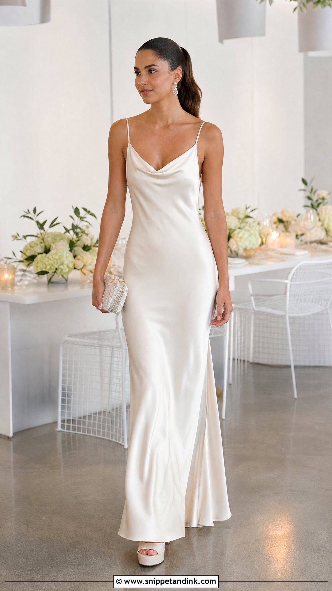 Bias Cut Slip Wedding Dress - Snippet and Ink - 20 Nicola Peltz Wedding Dress Ideas