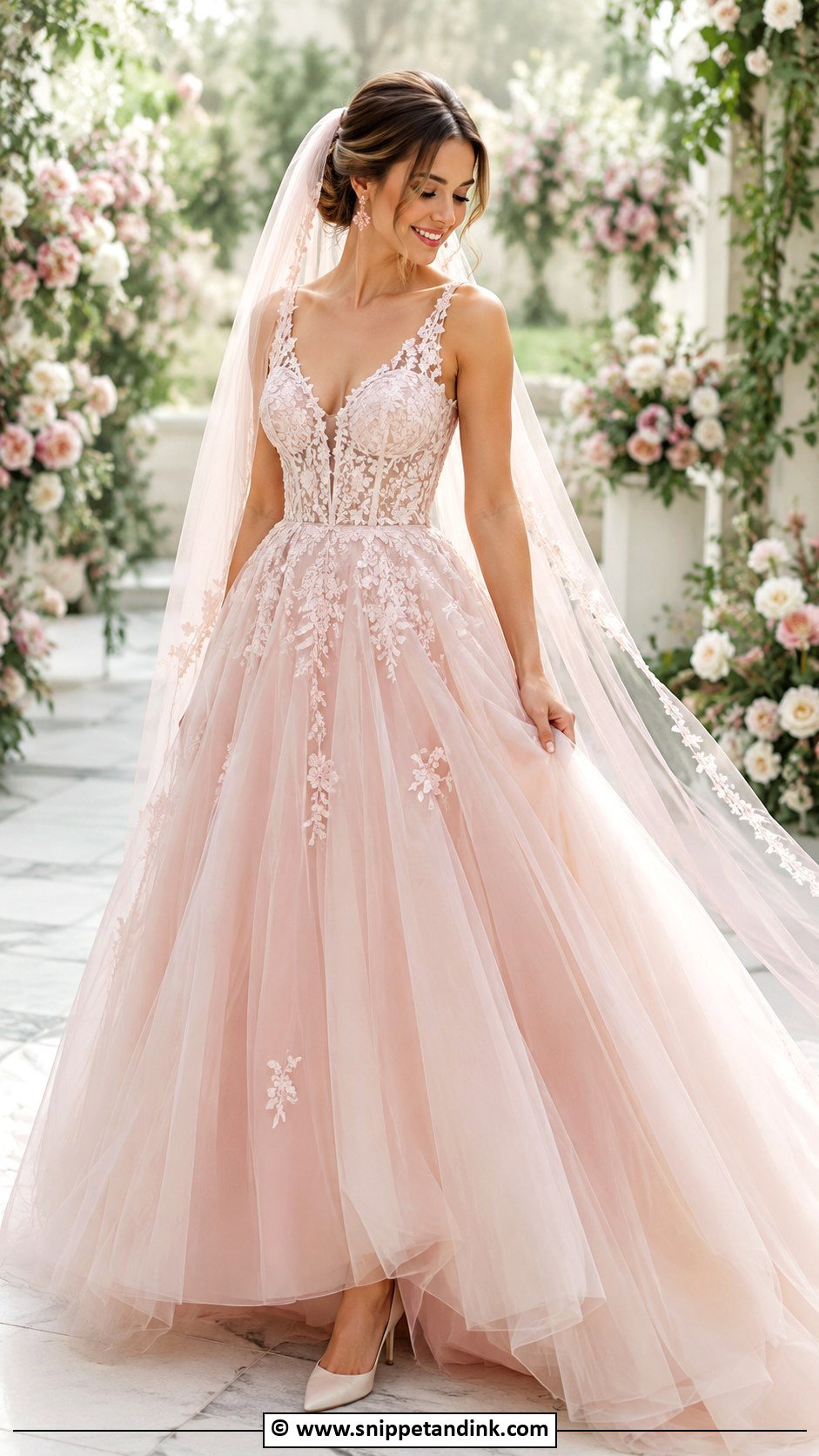 Big Blush Wedding Dress - Snippet and Ink - 30 Big Wedding Dresses
