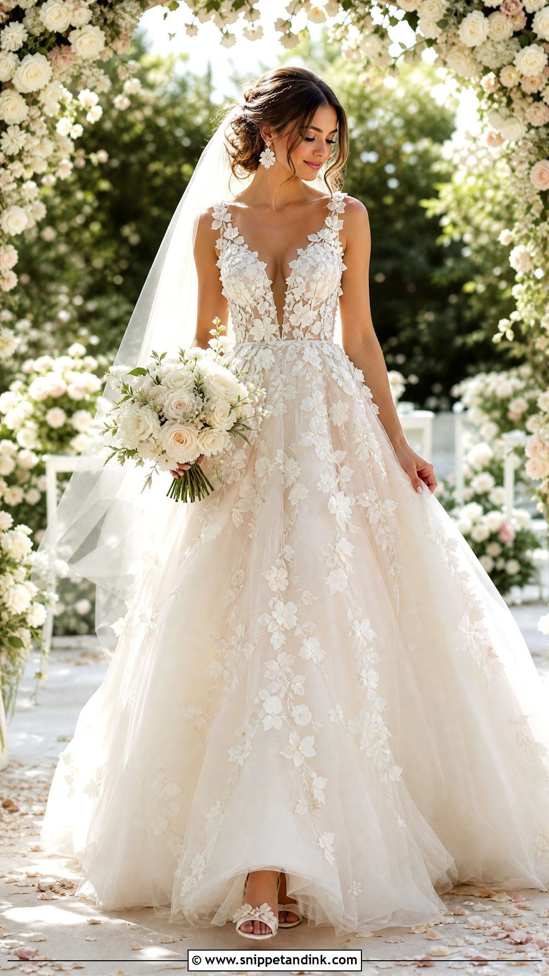 Big Floral Applique Wedding Dress - Snippet and Ink - 25 Big Wedding Dress Ideas