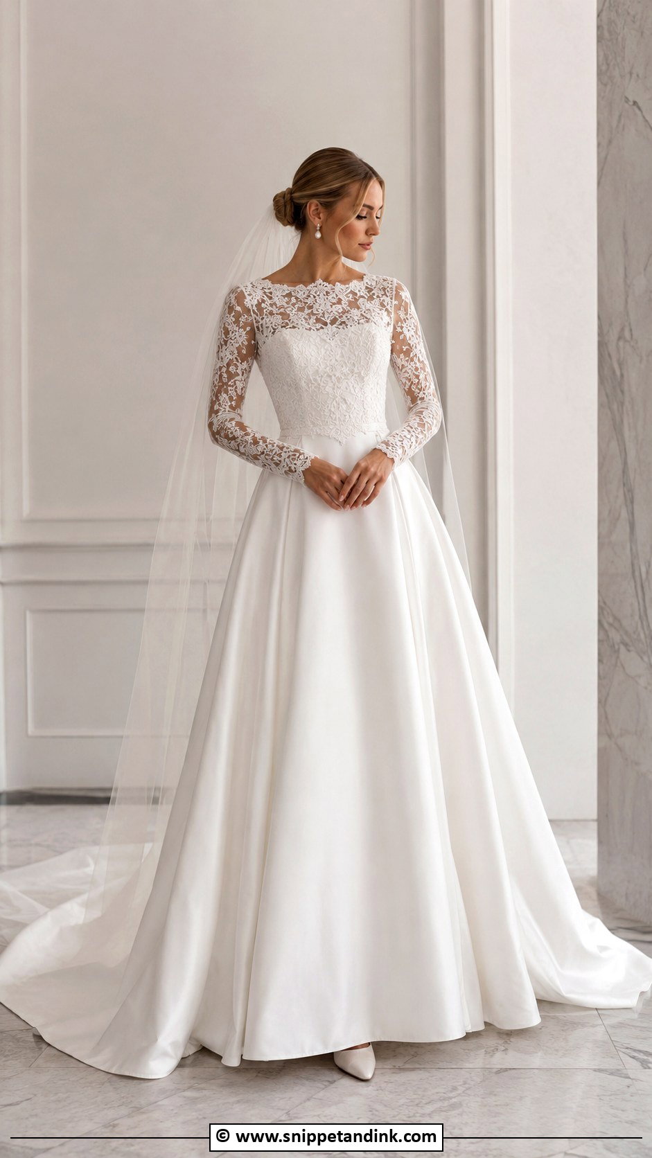 Big Long Sleeve Wedding Dress - Snippet and Ink - 30 Big Wedding Dresses