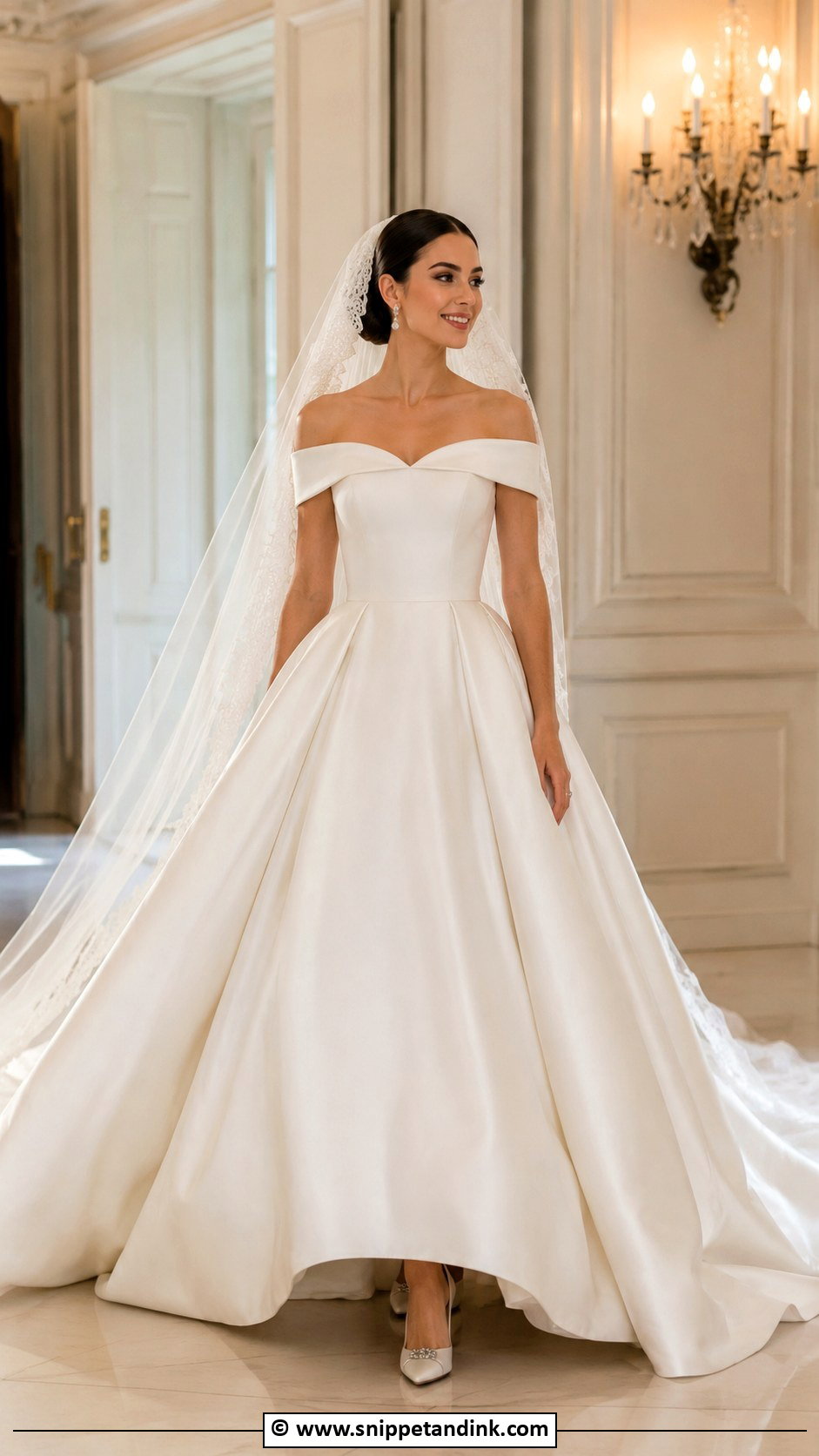 Big Off Shoulder Wedding Dress - Snippet and Ink - 30 Big Wedding Dresses
