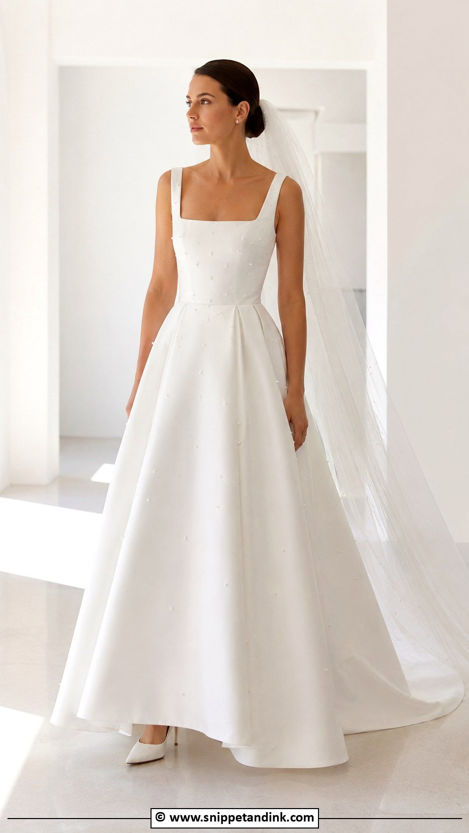 Big Square Neck Wedding Dress - Snippet and Ink - 30 Big Wedding Dresses