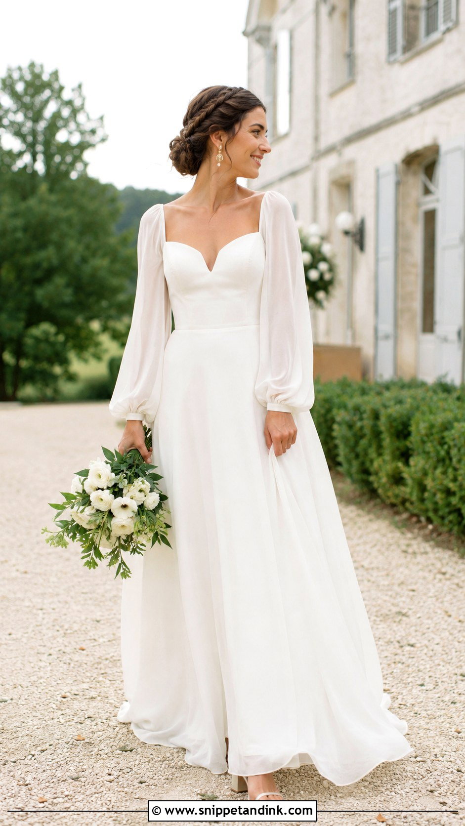 Bishop Sleeve A Line Wedding Dress - Snippet and Ink - 20 Long Sleeve a Line Wedding Dress Ideas
