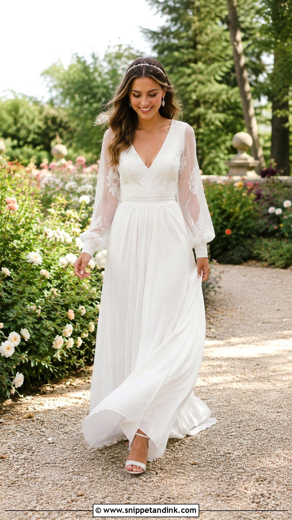 Bishop Sleeve Boho Wedding Dress - Snippet and Ink - 20 Boho Long Sleeve Wedding Dress Ideas