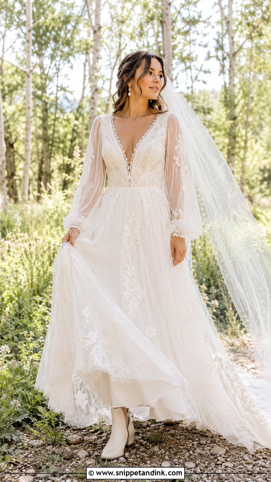 Bishop Sleeve Boho Wedding Dress - Snippet and Ink - 20 Ethereal Wedding Dress with Sleeves