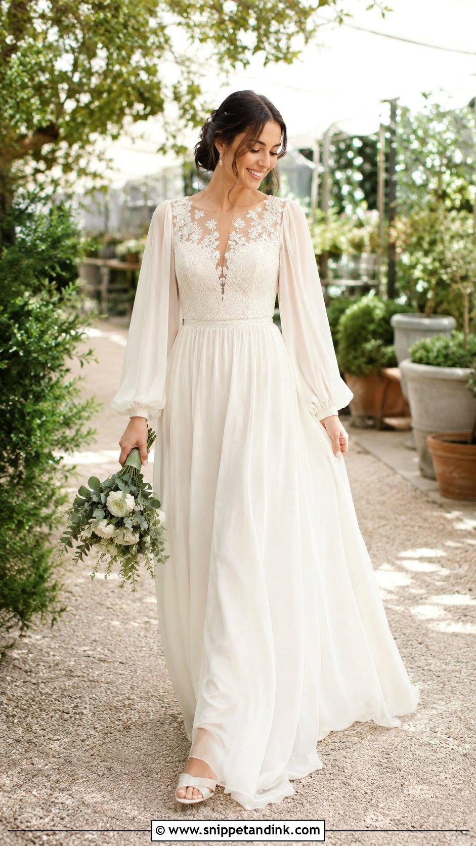 Bishop Sleeve Bridal Gown - Snippet and Ink - 25 Bridal Gowns with Sleeves
