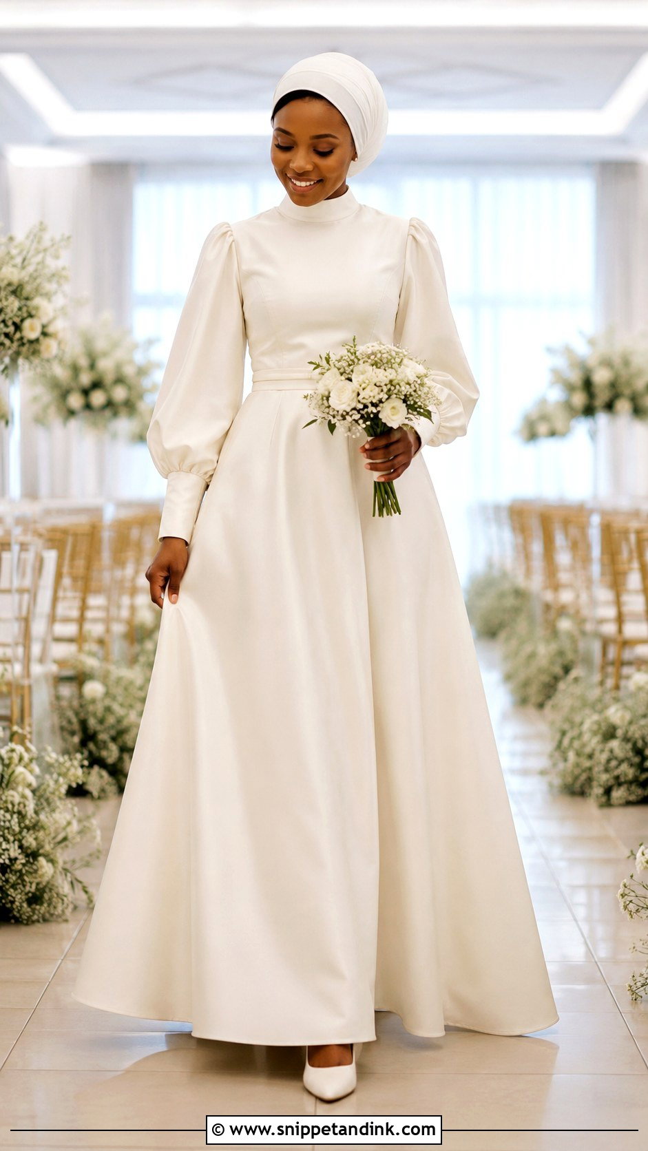 Bishop Sleeve Deeper Life Wedding Gown - Snippet and Ink - 20 Deeper Life Wedding Gowns