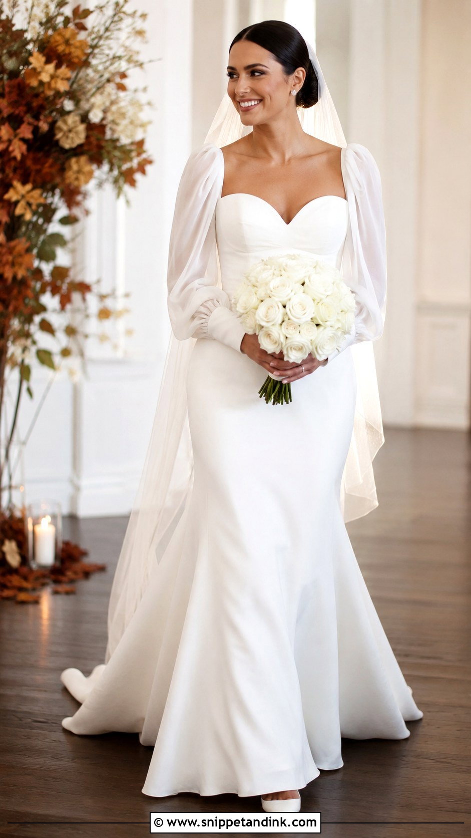 Bishop Sleeve Fit and Flare Wedding Dress - Snippet and Ink - 20 Fit and Flare Wedding Dress with Sleeves