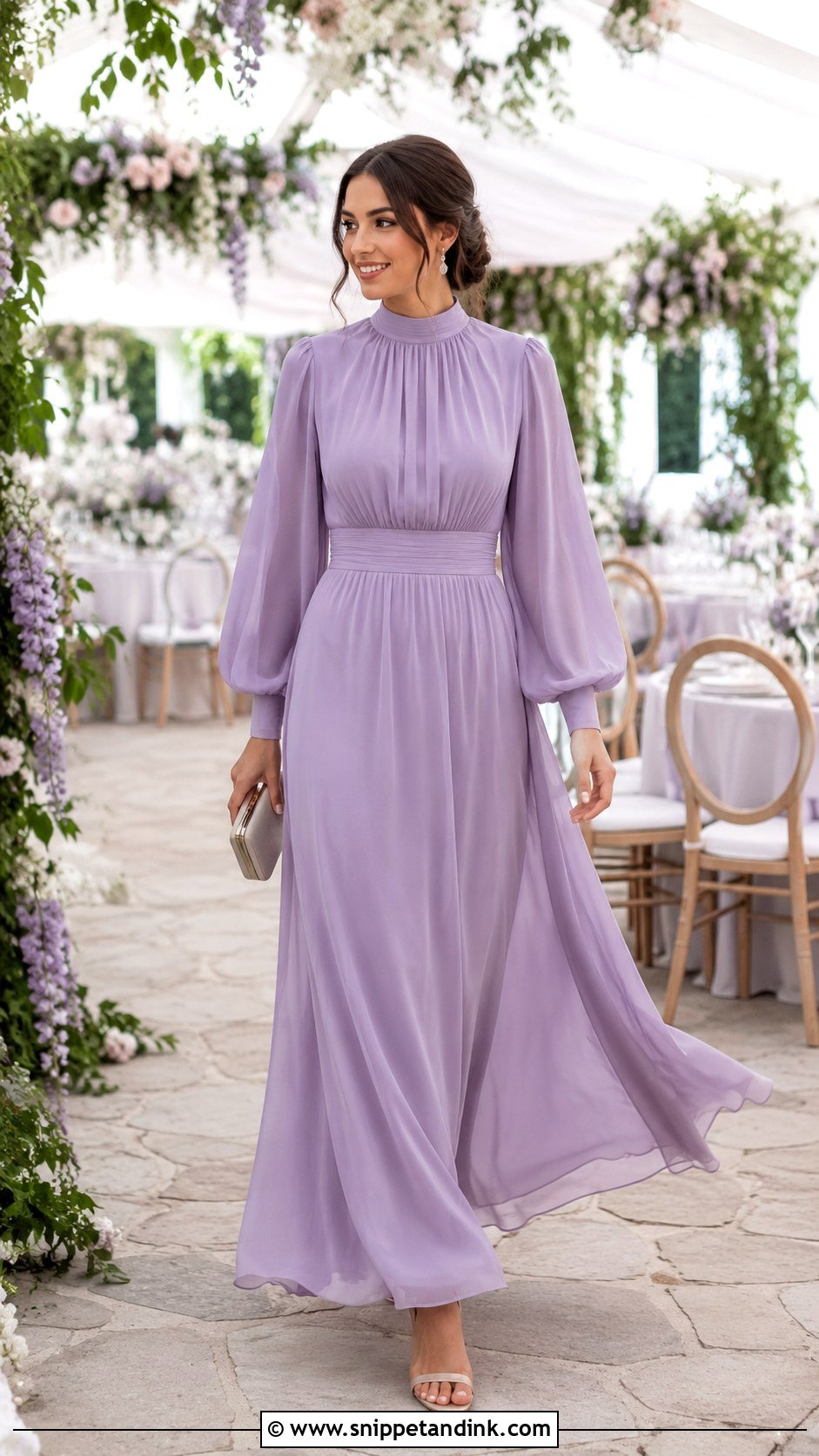 Bishop Sleeve Maxi Dress for Wedding - Snippet and Ink - 20 Modest Dresses for Wedding