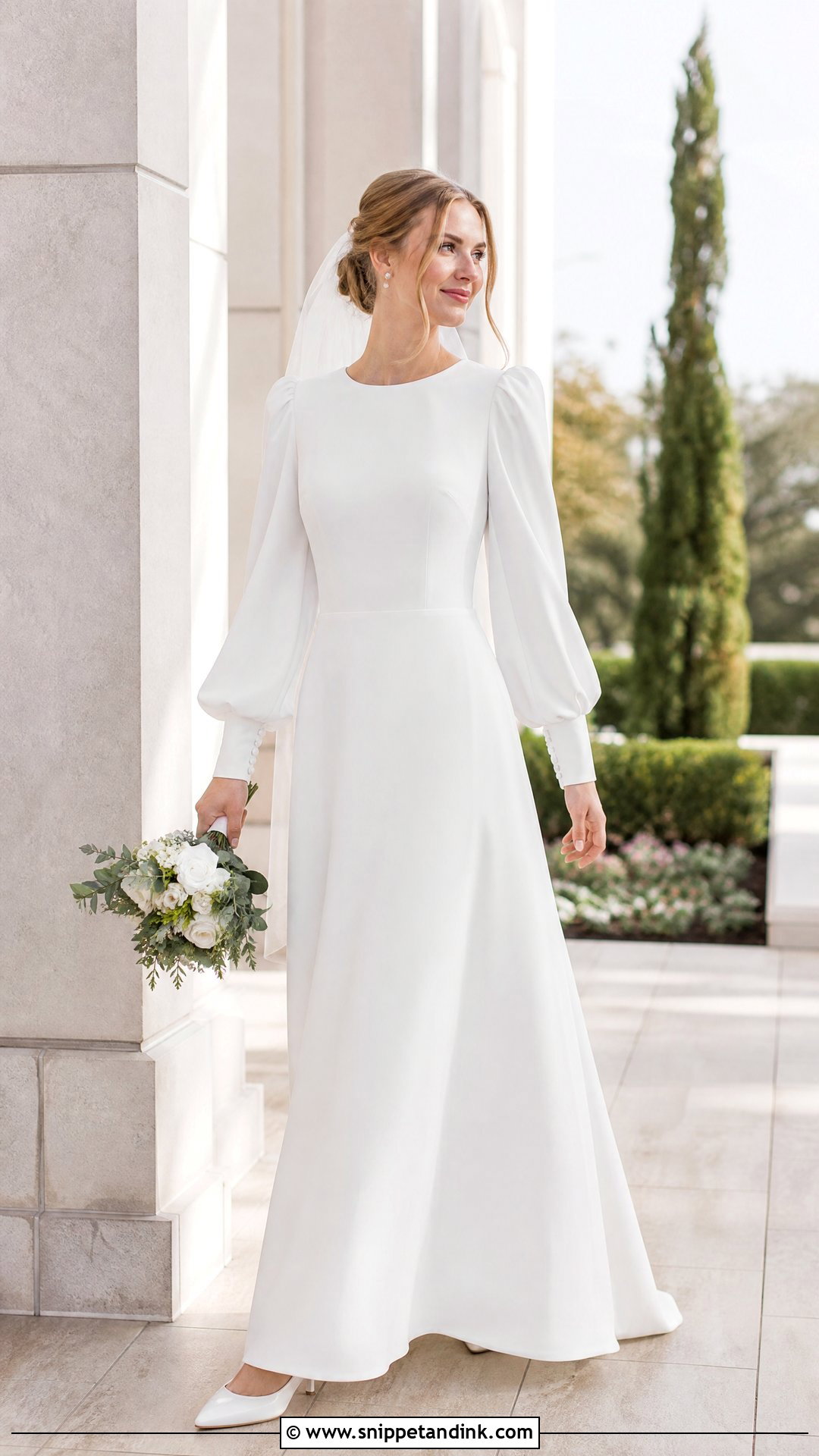 Bishop Sleeve Temple Wedding Dress - Snippet and Ink - 20 Temple Wedding Dresses