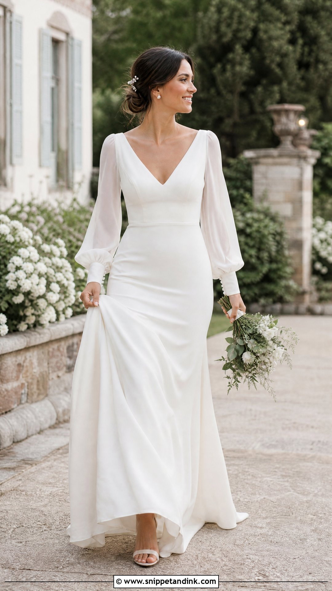 Bishop Sleeve Wedding Dress With Simple Skirt - Snippet and Ink - 20 Simple Elegant Wedding Dress with Sleeves