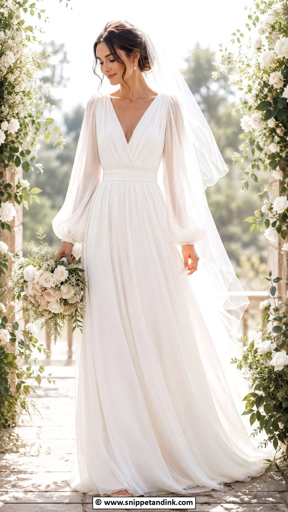 Bishop Sleeve Wedding Gown - Snippet and Ink - 30 Wedding Gowns with Sleeves