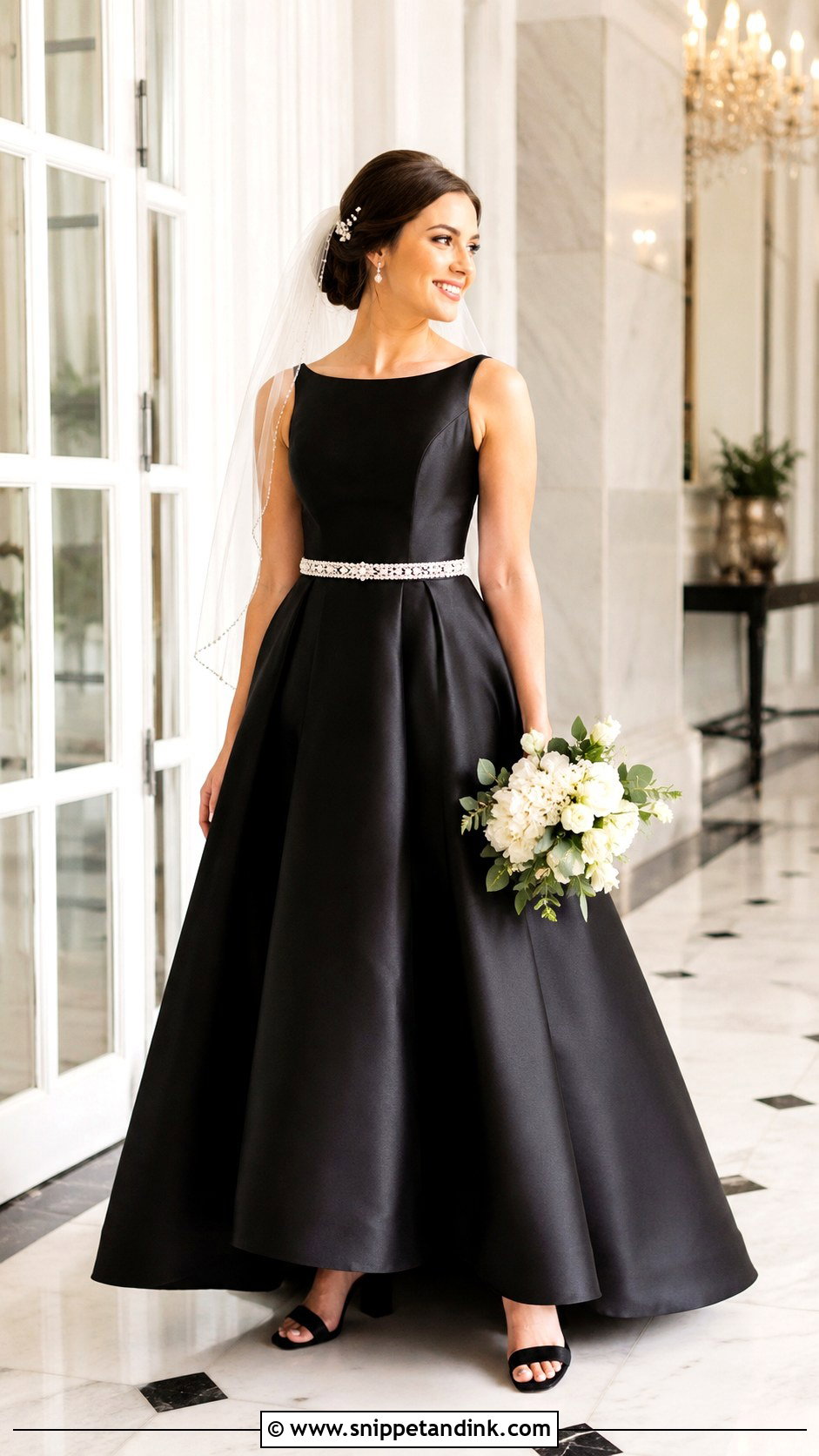 Black A Line Wedding Dress - Snippet and Ink - 30 Elegant Black Wedding Dress Ideas