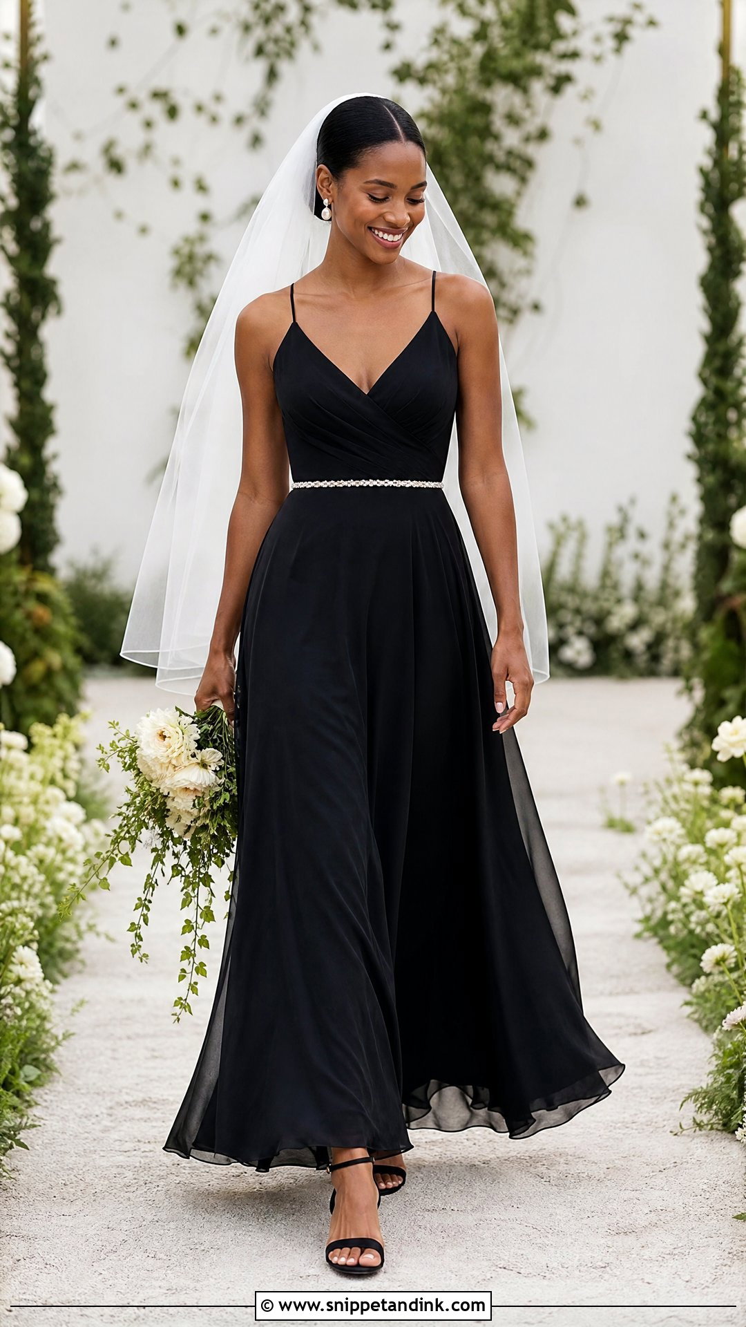 Black A Line Wedding Dress Bride - Snippet and Ink - 20 Bride in Black Ideas