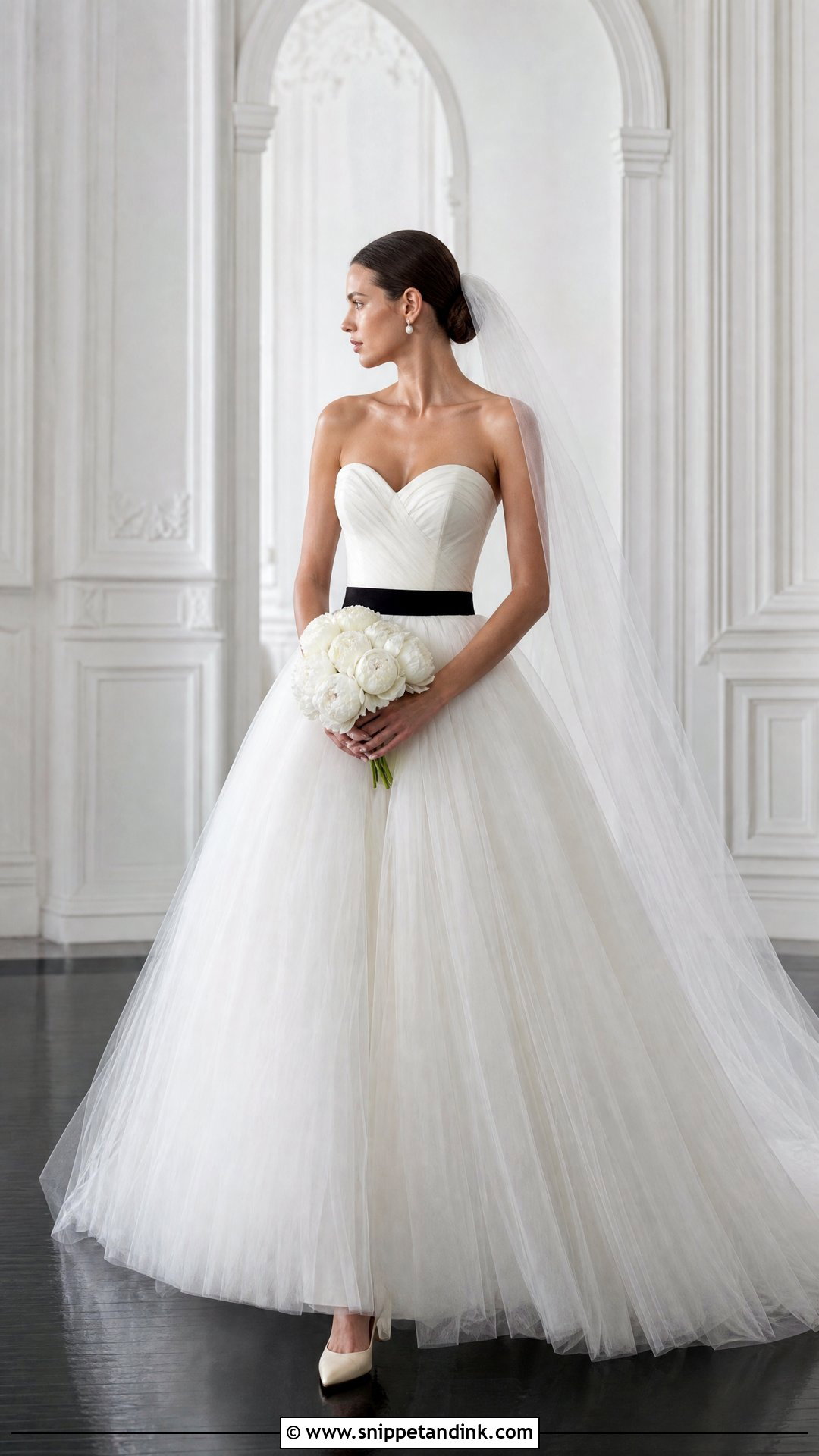Black Accent Vera Wang Ball Gown - Snippet and Ink - 20 Vera Wang Wedding Dress Ball Gown Ideas