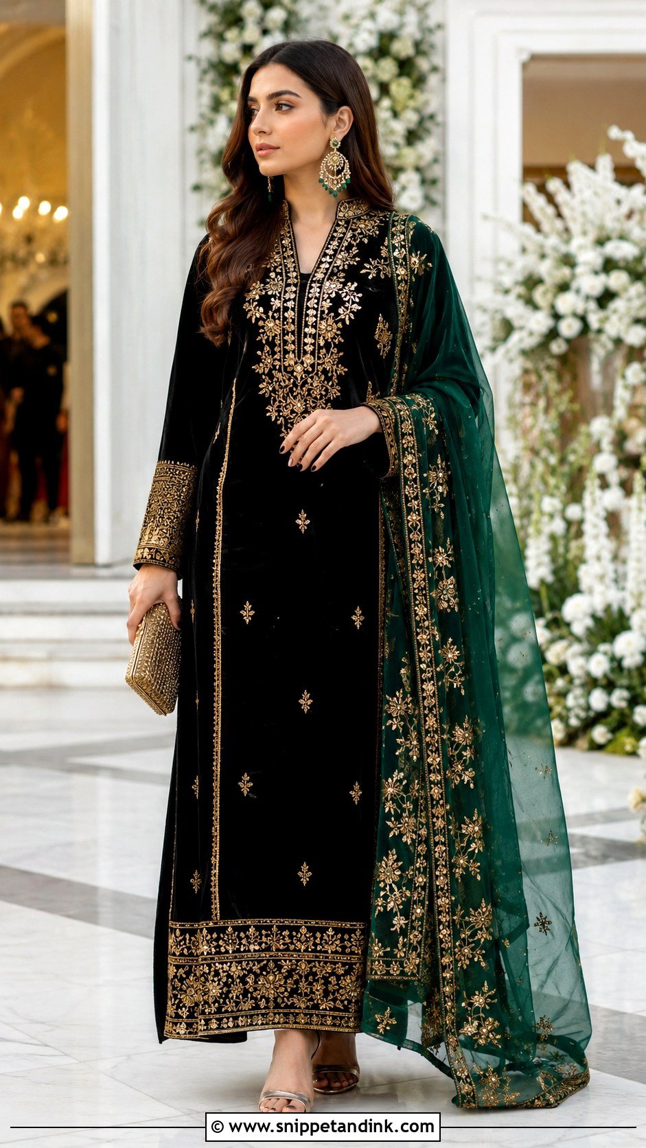 Black Afghan Embroidered Dress - Snippet and Ink - 25 Afghan Wedding Dress Ideas