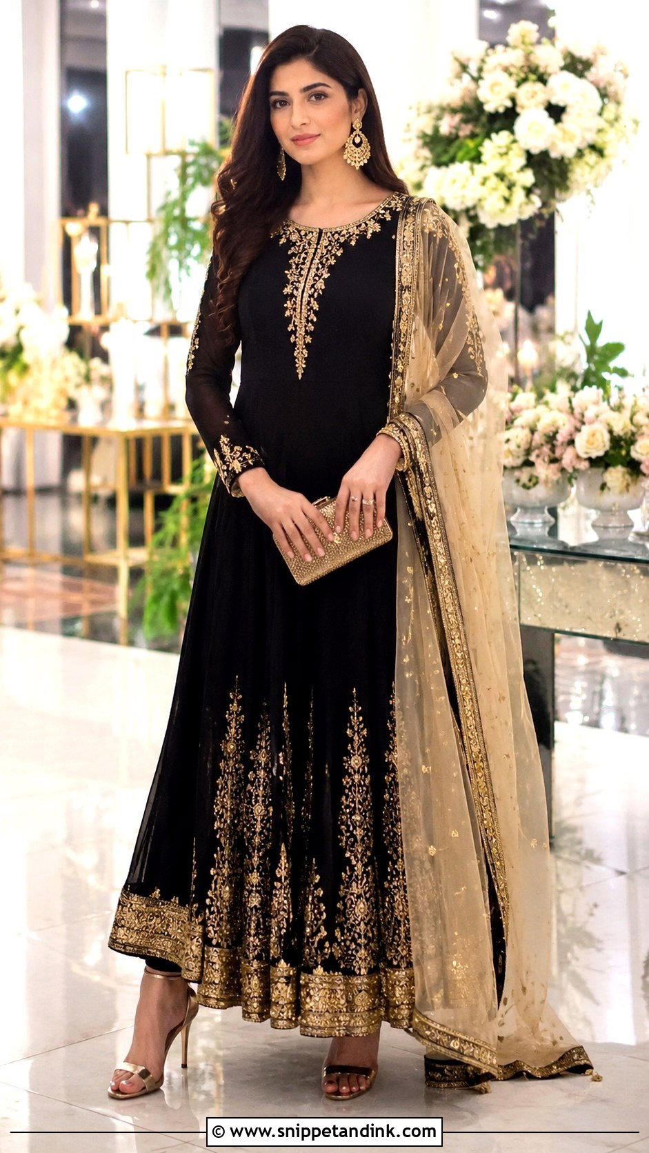 Black Anarkali Dress For Wedding Reception - Snippet and Ink - 25 Wedding Anarkali Dress Ideas