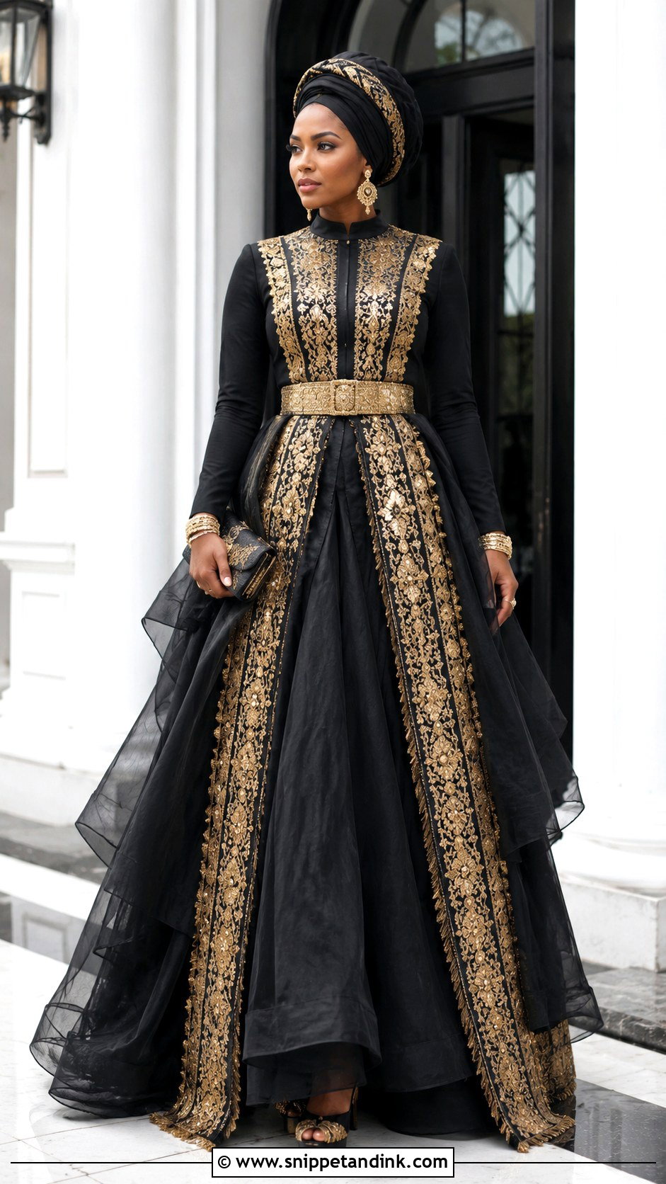 Black And Gold Ball Gown Membeso Dress - Snippet and Ink - 20 Membeso Dress for the Bride Ideas