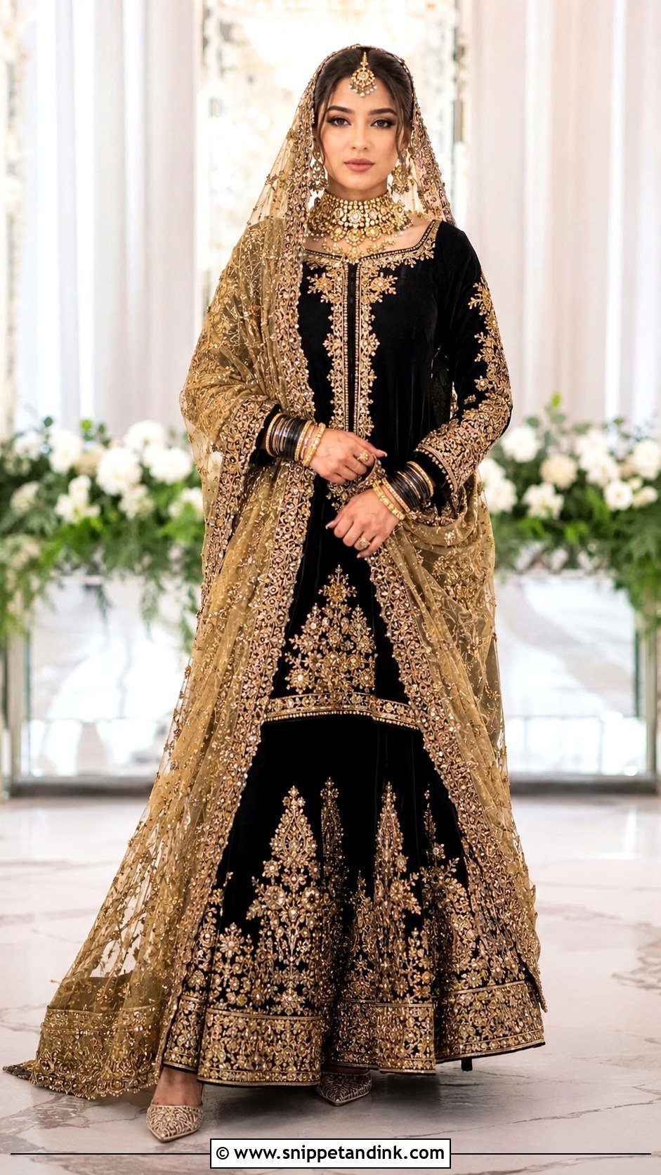 Black And Gold Baraat Dress - Snippet and Ink - 25 Baraat Dress Pakistani Bridal Wear Ideas