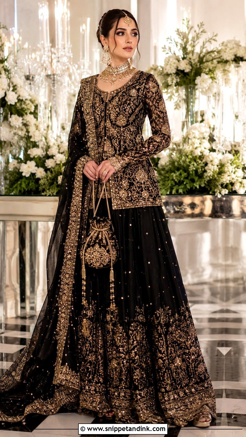 Black And Gold Bridal Lehenga Haris Shakeel Bridal Dress - Snippet and Ink - 20 Haris Shakeel Bridal Dresses