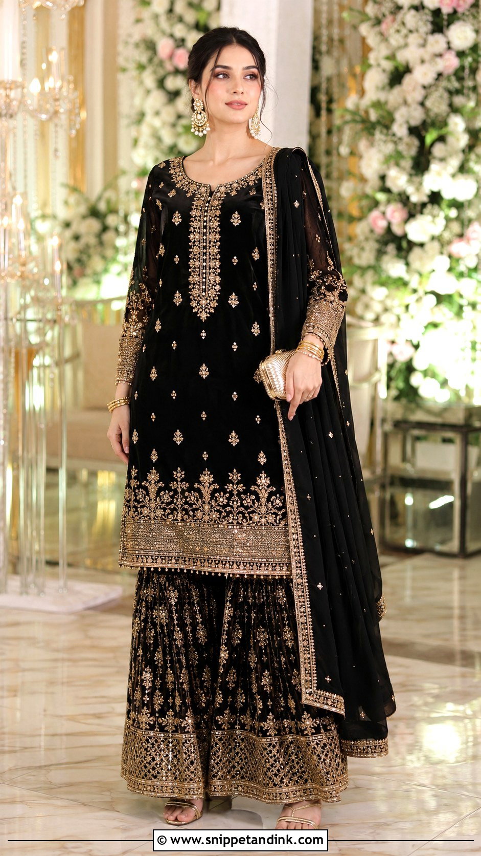 Black And Gold Bridal Salwar Suit - Snippet and Ink - 25 Bridal Salwar Suits Wedding