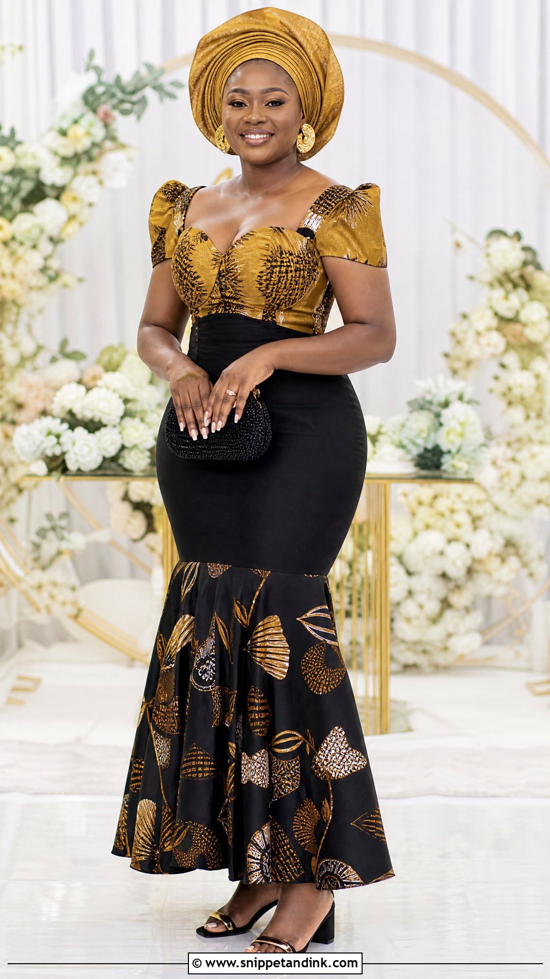 Black And Gold Chilanga Mulilo Dress - Snippet and Ink - 20 Chilanga Mulilo Dress for Bride Ideas