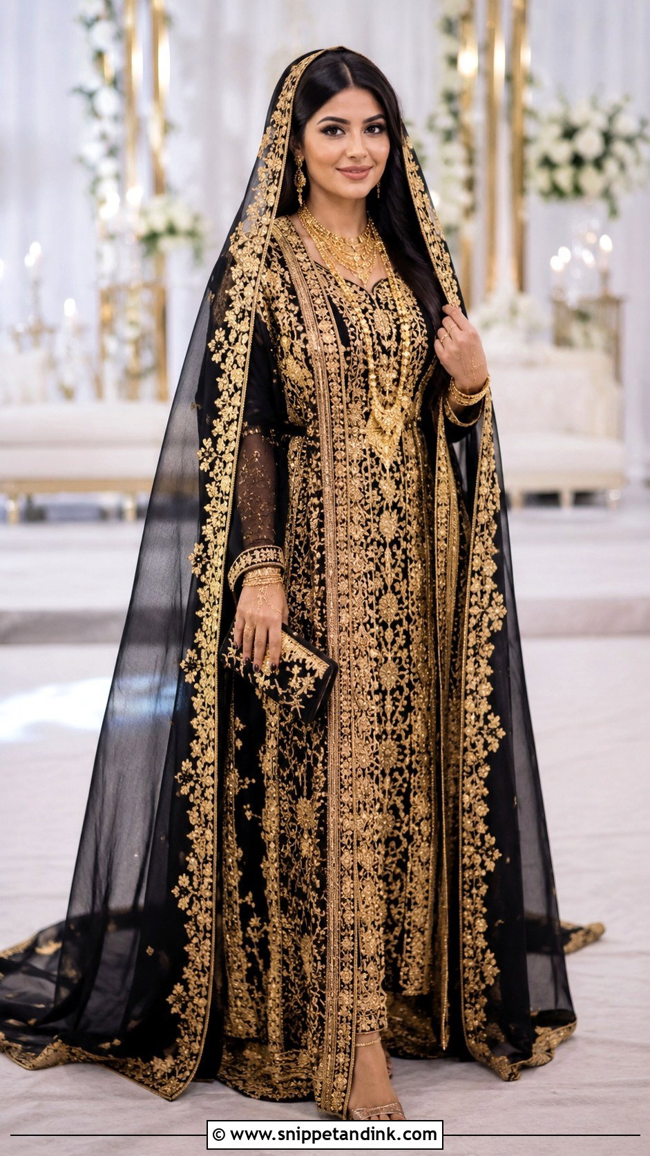 Black And Gold Khaleeji Wedding Dress - Snippet and Ink - 20 Khaleeji Wedding Dresses