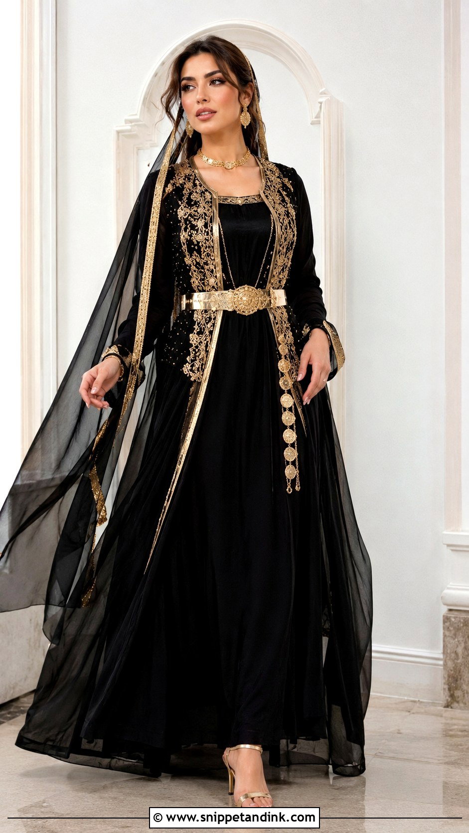 Black And Gold Kurdish Wedding Dress - Snippet and Ink - 25 Kurdish Wedding Dress Ideas