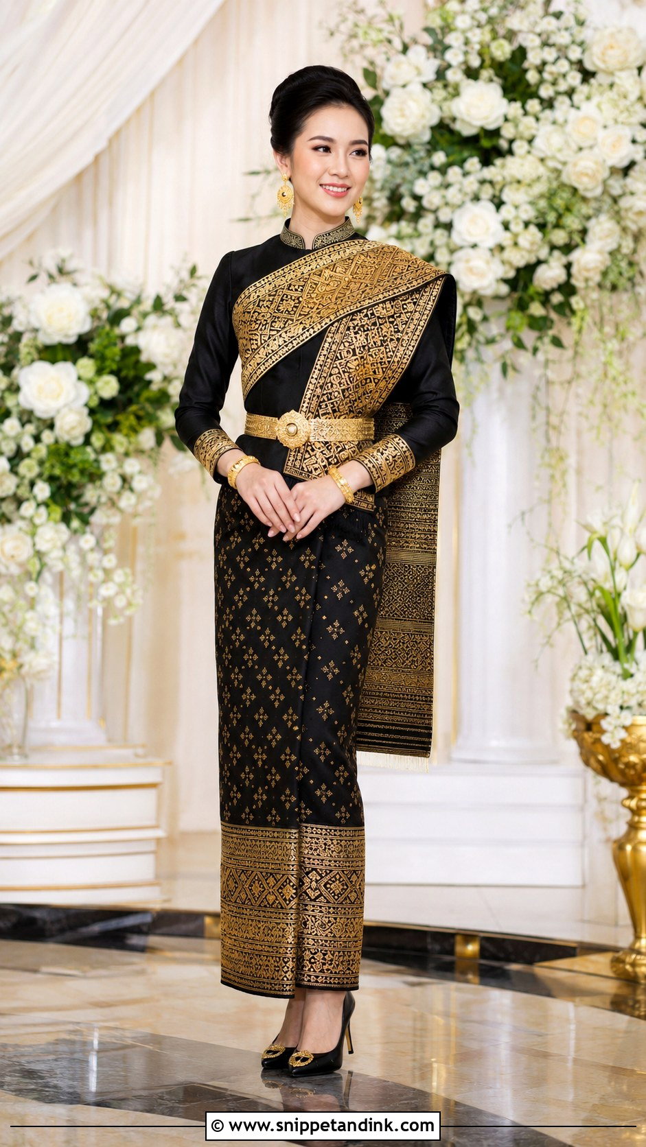 Black And Gold Lao Wedding Dress - Snippet and Ink - 20 Lao Wedding Dress Ideas