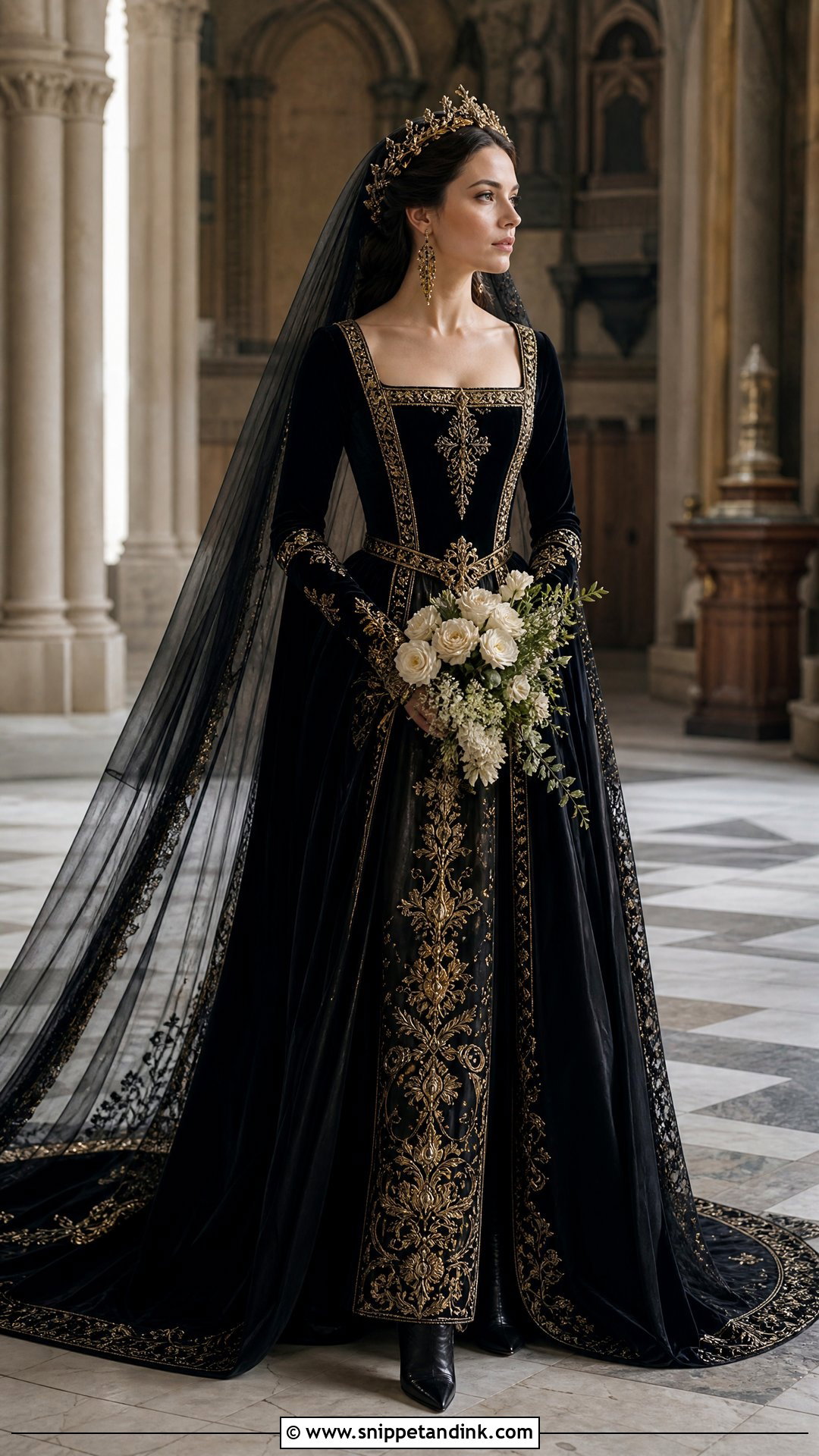 Black And Gold Medieval Queen Wedding Dress - Snippet and Ink - 20 Medieval Queen Wedding Dress Ideas