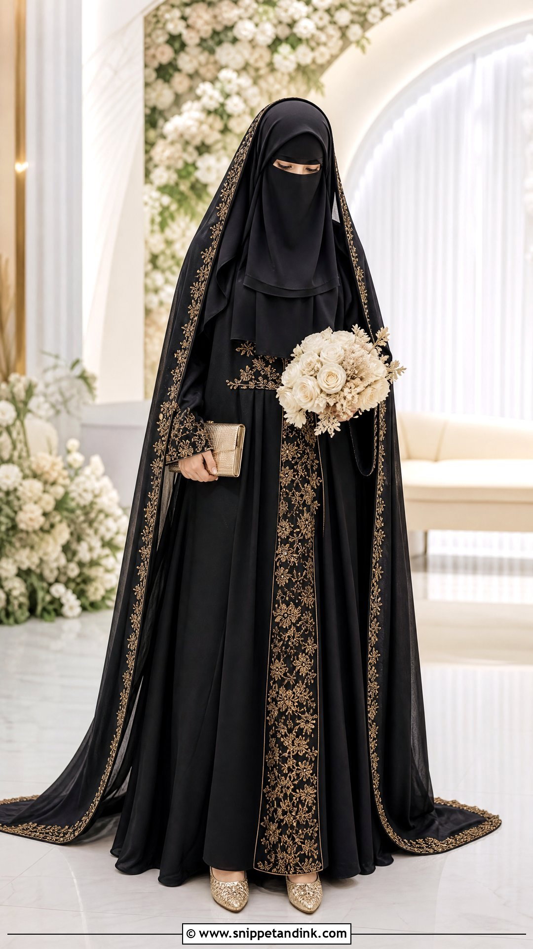 Black And Gold Niqab Wedding Dress - Snippet and Ink - 25 Niqab Wedding Dress Ideas
