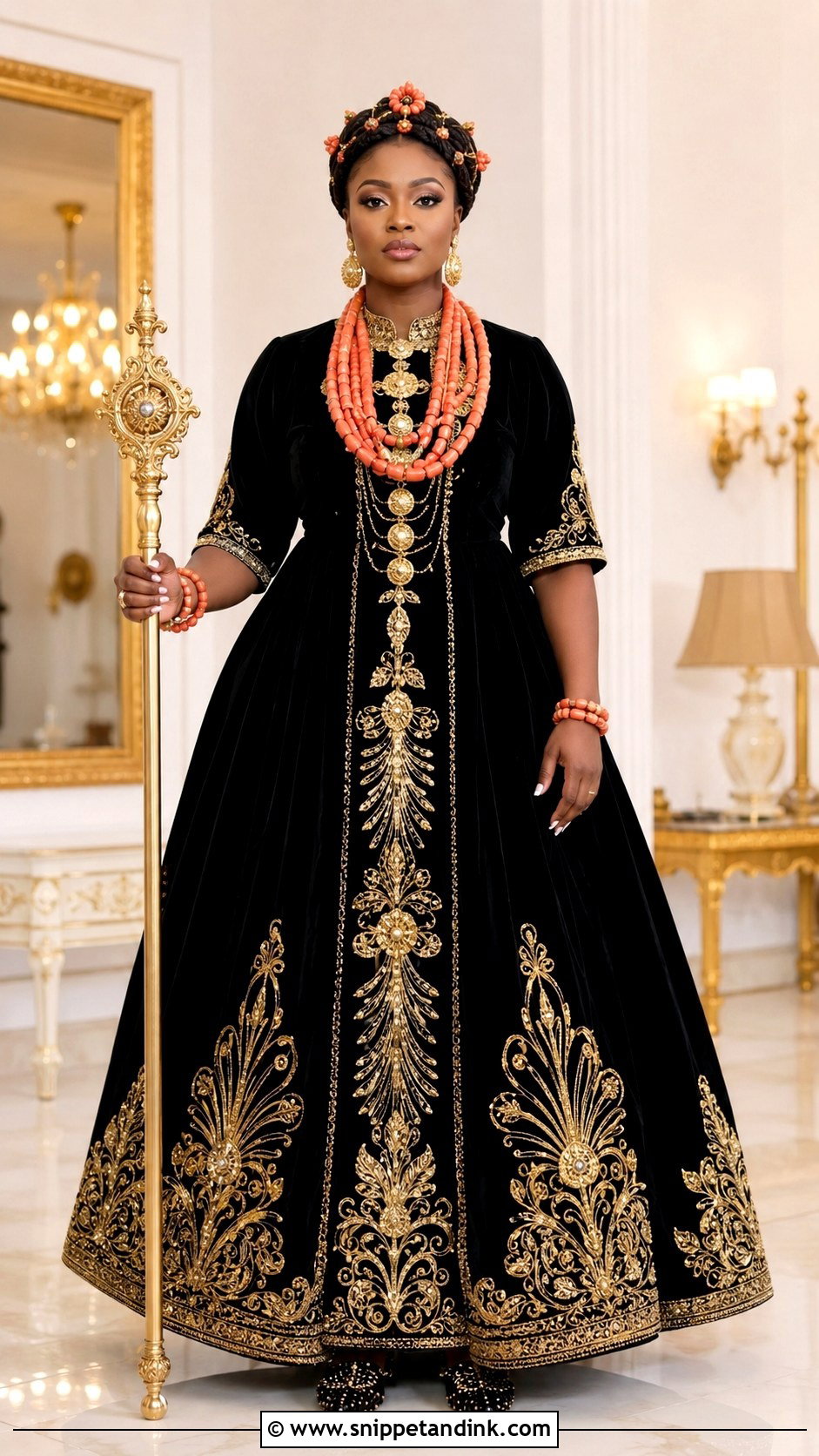 Black And Gold Onyonyo Calabar Attire - Snippet and Ink - 20 Calabar Traditional Attire Ideas