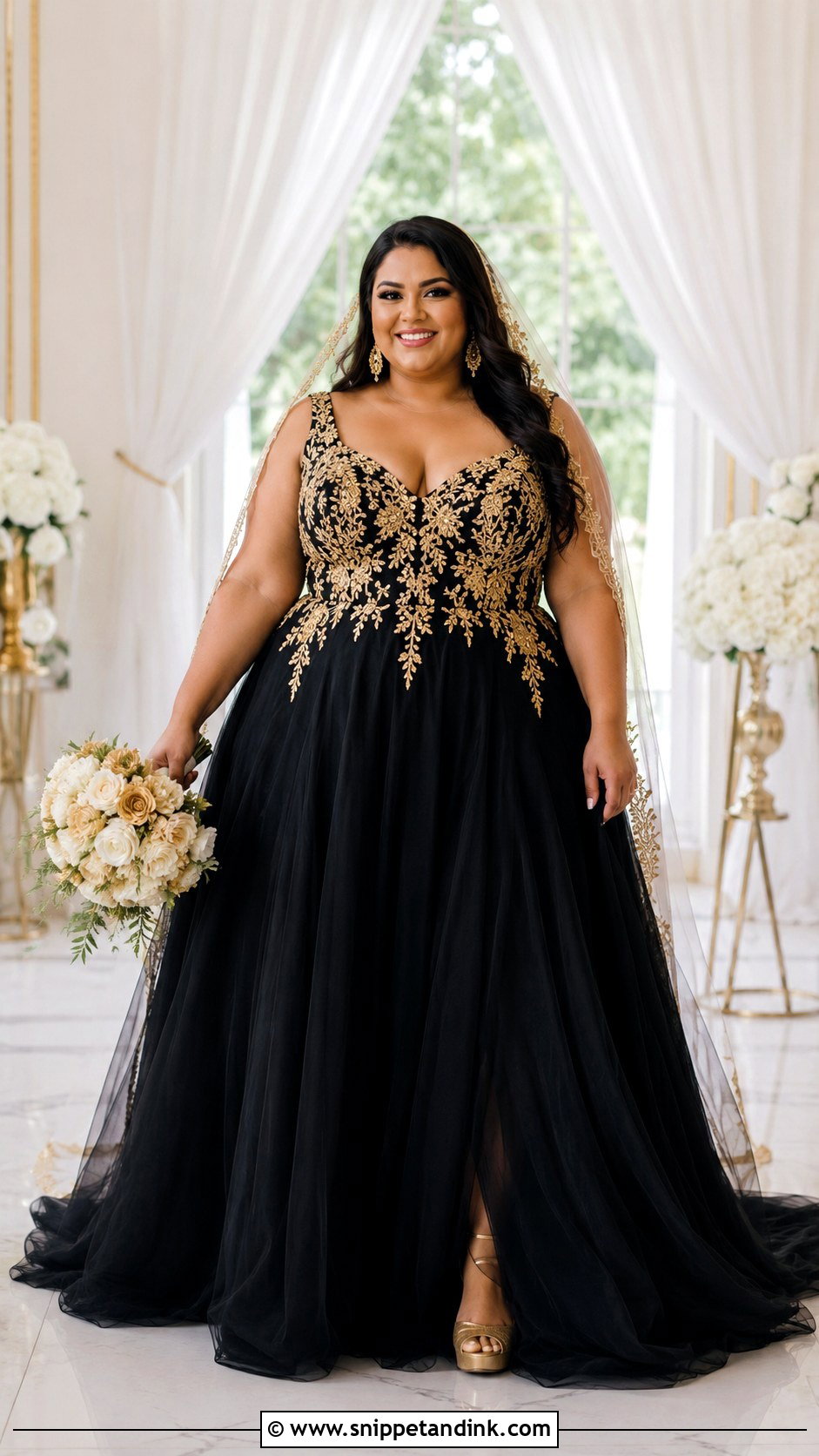 Black And Gold Plus Size Wedding Dress - Snippet and Ink - 25 Black and Gold Wedding Dress Ideas