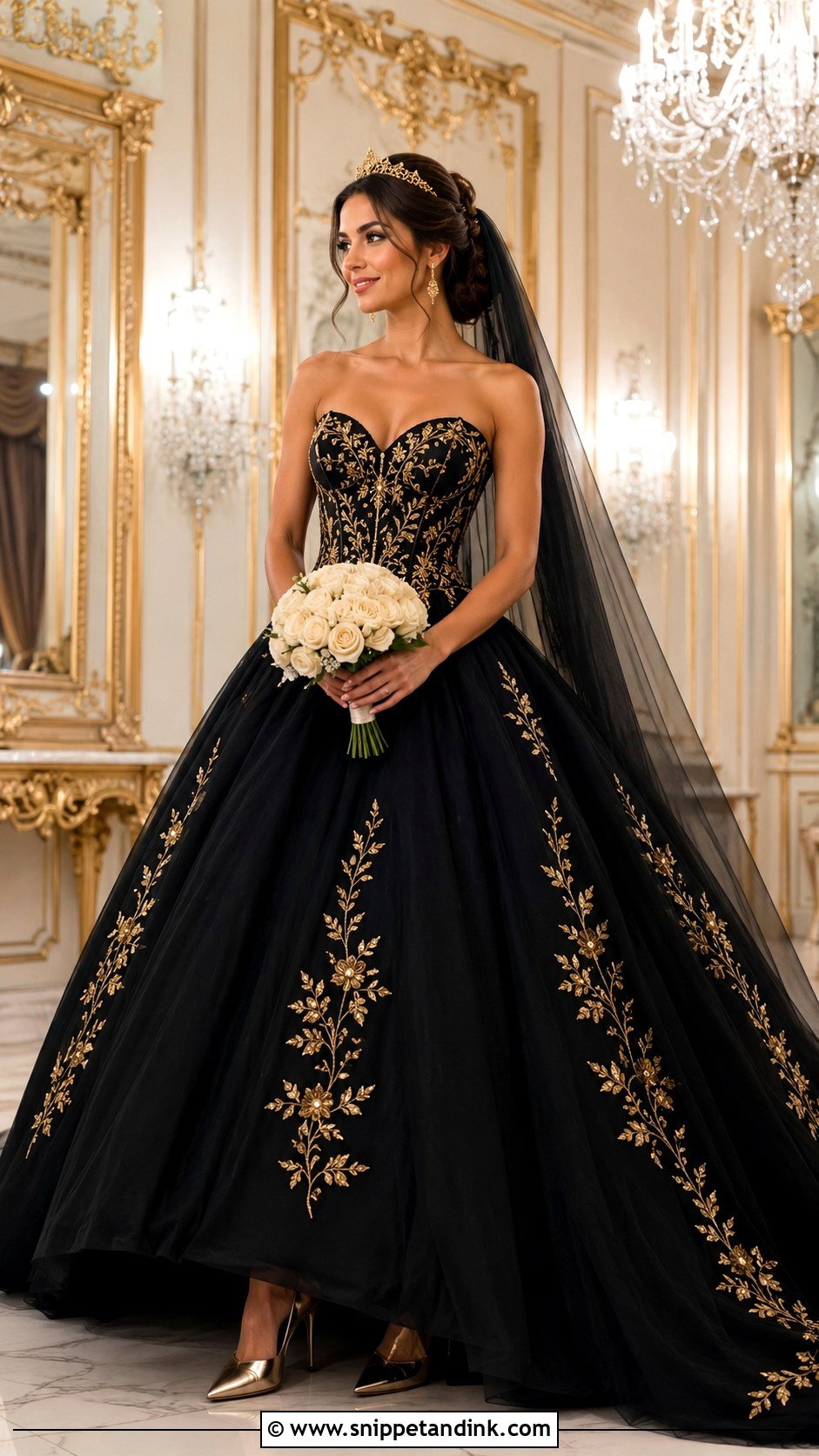 Black And Gold Princess Wedding Dress - Snippet and Ink - 20 Black Wedding Dress Princess Ideas