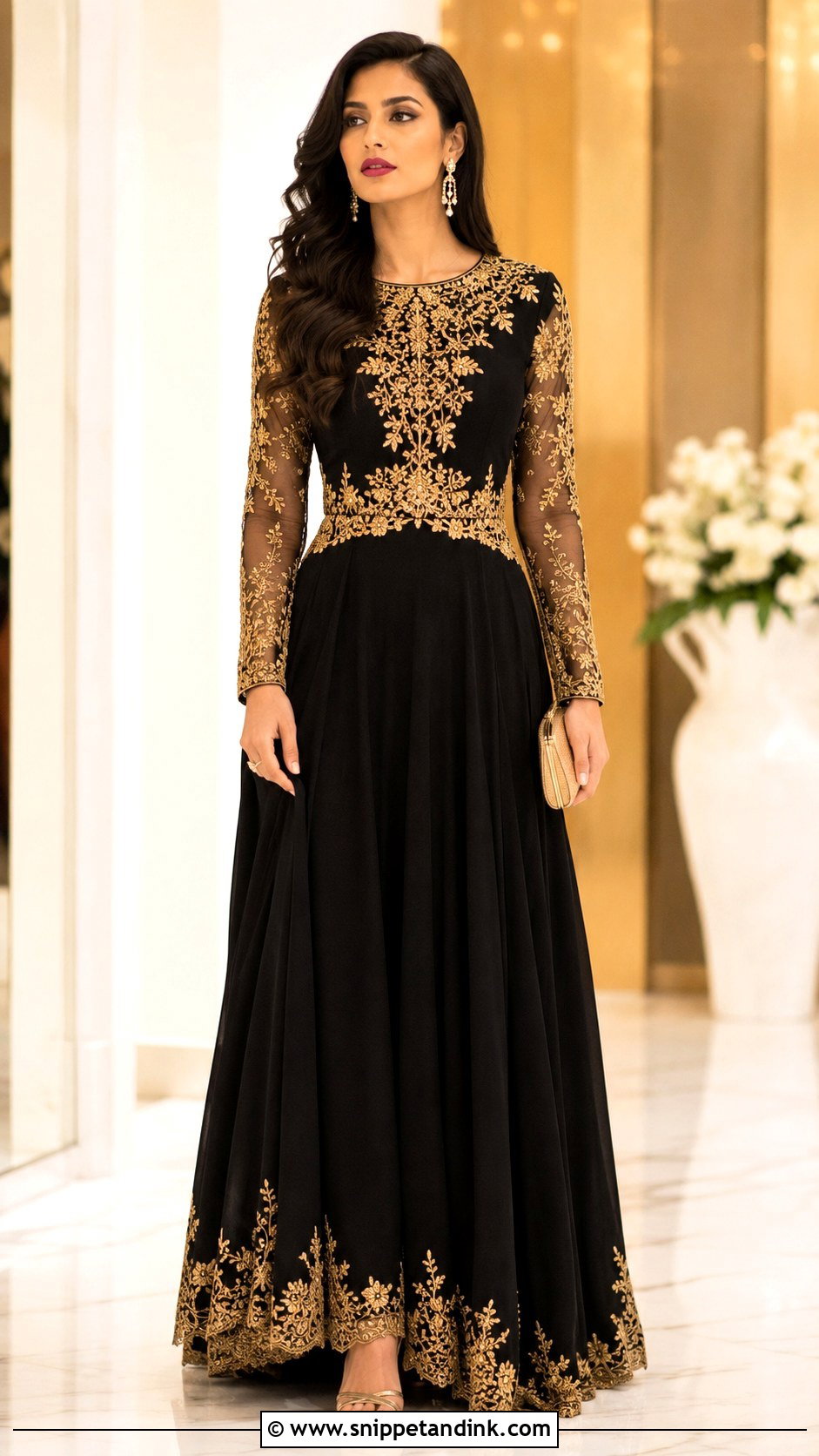 Black And Gold Sendoff Gown - Snippet and Ink - 20 Nguo Za Sendoff Ideas