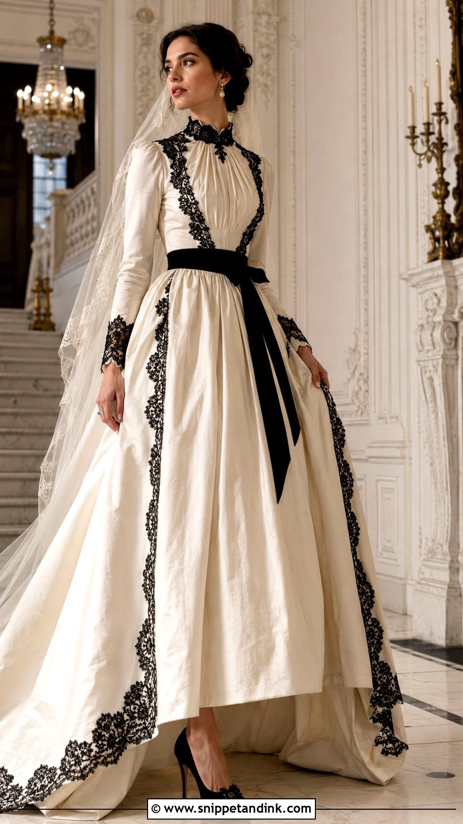 Black And Ivory Victorian Wedding Dress - Snippet and Ink - 25 Victorian Style Wedding Dress Ideas