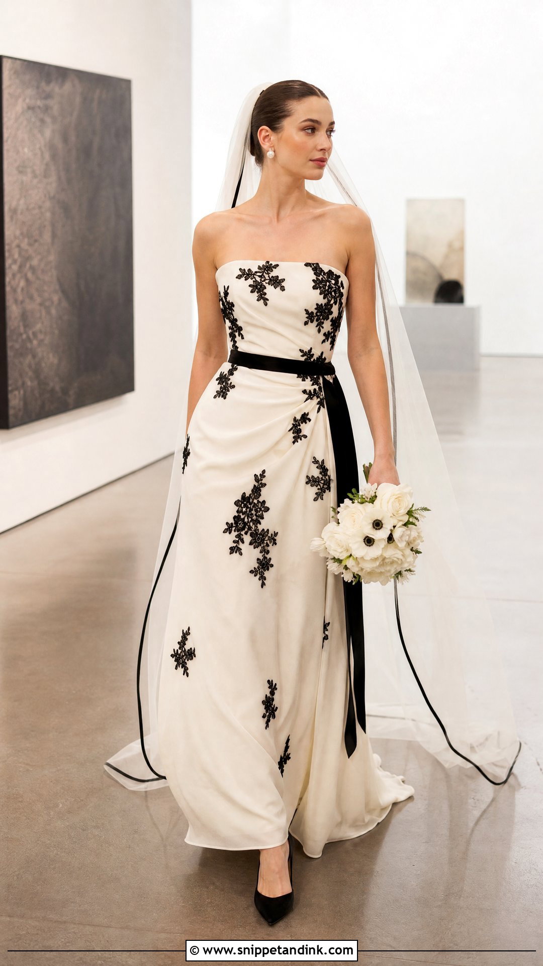 Black And Ivory Wedding Dress - Snippet and Ink - 20 Wedding Dress Colour Combination Ideas