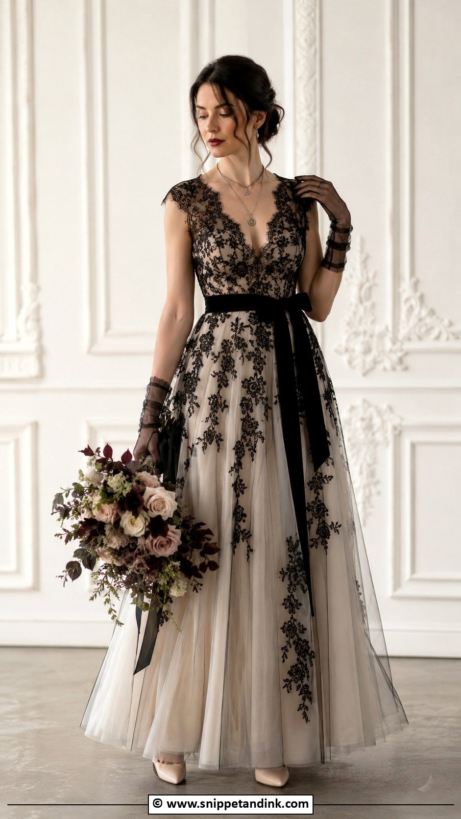 Black And Ivory Wedding Dress - Snippet and Ink - 25 Whimsigoth Wedding Dress Ideas