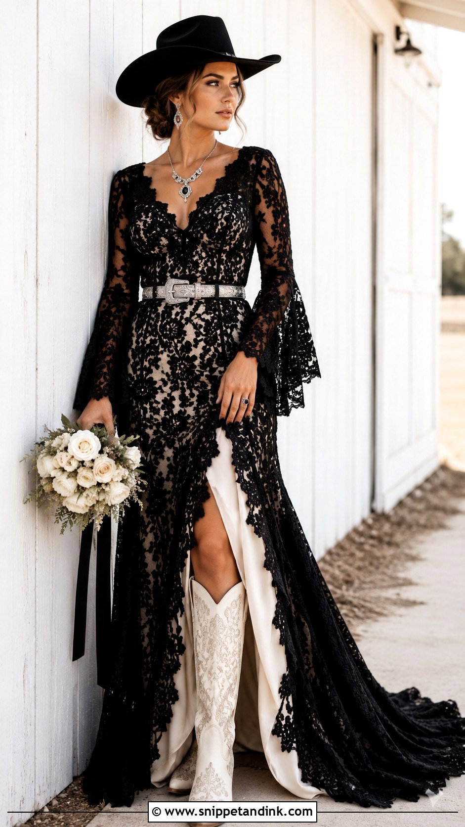 Black And Ivory Western Wedding Dress - Snippet and Ink - 20 Black Western Wedding Dress Ideas