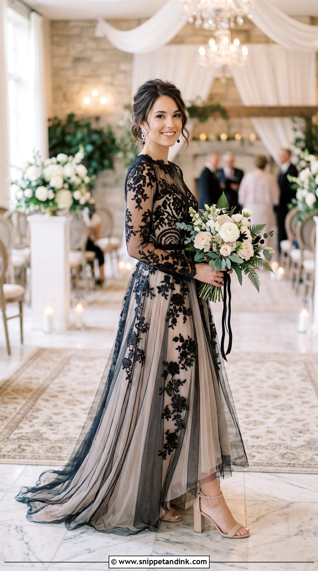 Black And Nude Bridal Dress - Snippet and Ink - 30 Black Bridal Dresses