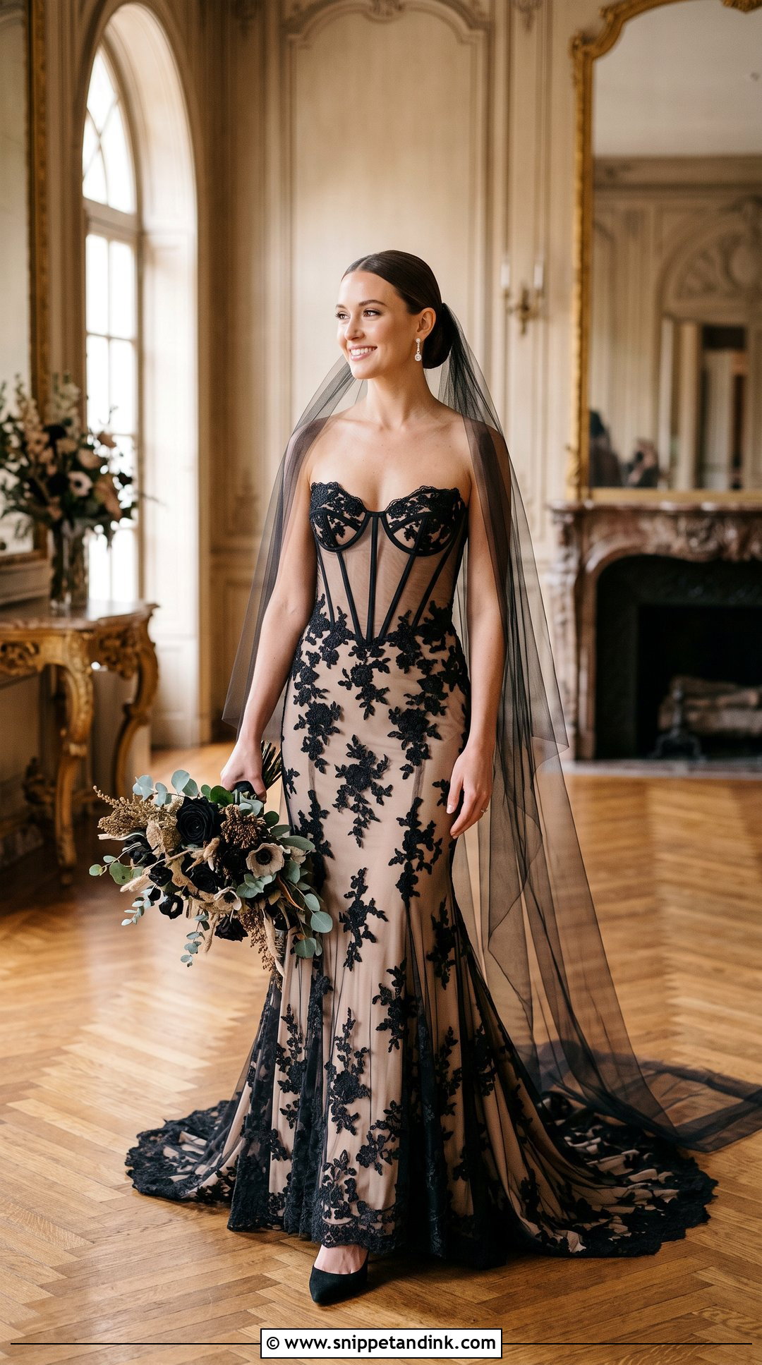 Black And Nude Corset Wedding Dress - Snippet and Ink - 20 Black Corset Wedding Dress Ideas