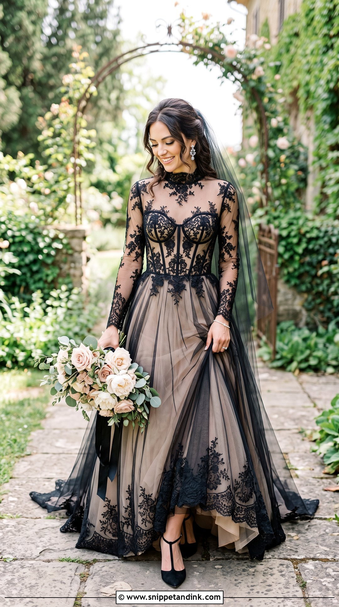 Black And Nude Wedding Dress - Snippet and Ink - 30 Elegant Black Wedding Dress Ideas