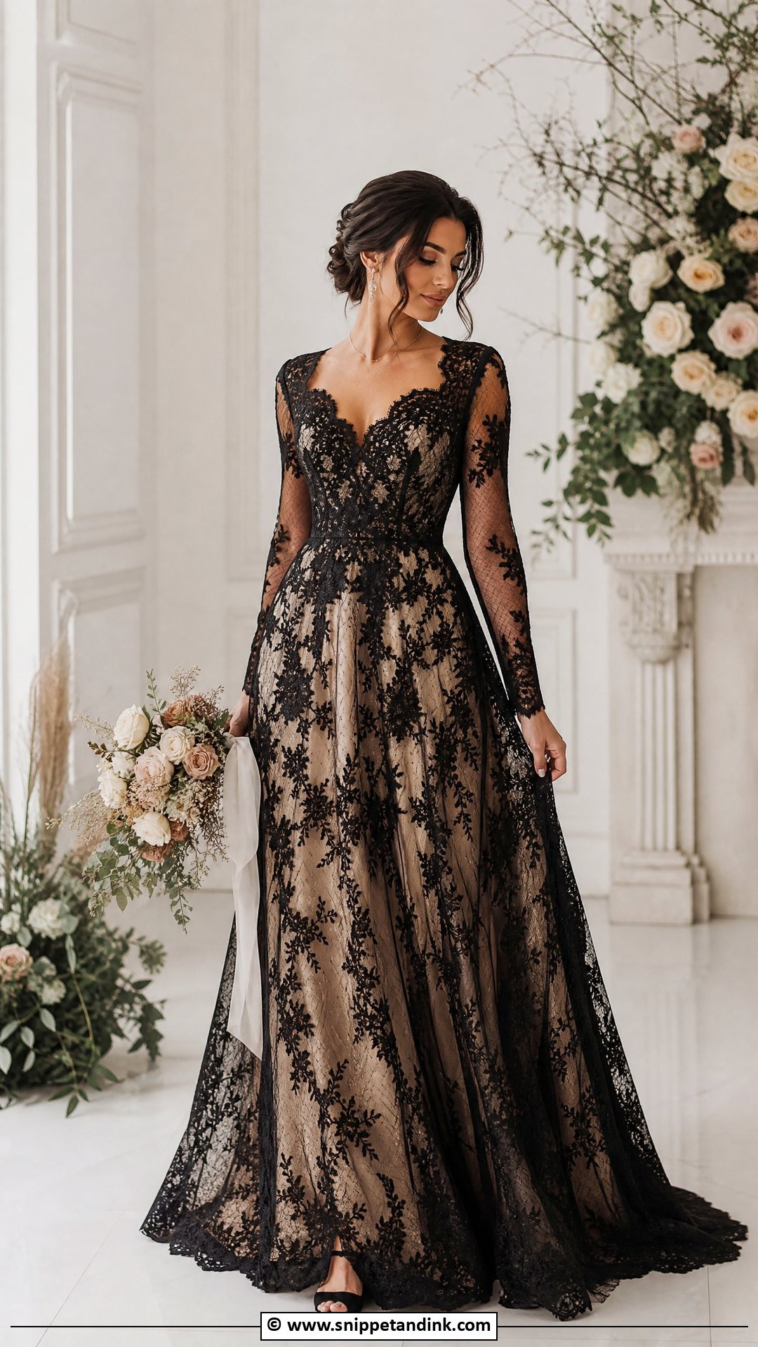 Black And Nude Wedding Dress - Snippet and Ink - 35 Black Wedding Dresses